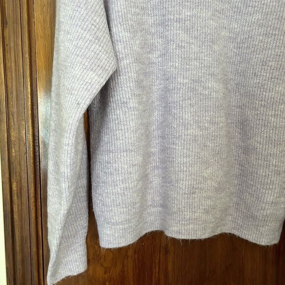 Free Press Sweater Lavender Purple Mock Neck Turtleneck Ribbed Knit Size Small - Picture 4 of 7
